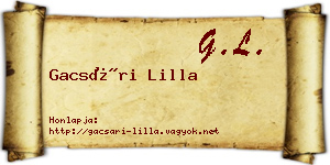 Gacsári Lilla névjegykártya